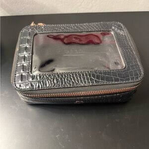 Execuluxe Black Crocodile-Embossed Travel Case